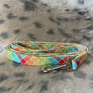 6 ft dog leash with plaid print